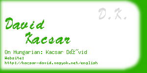 david kacsar business card